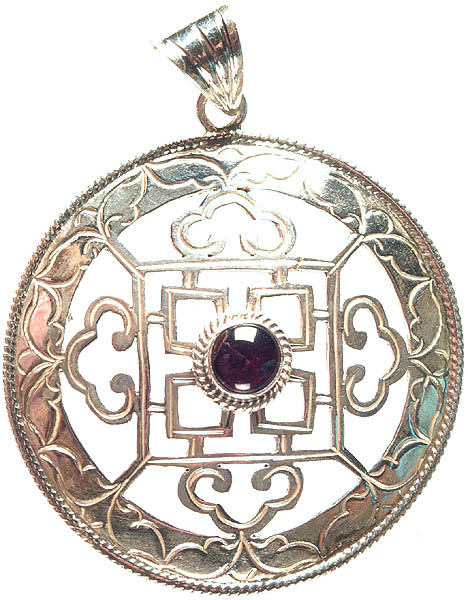 Large Mandala Pendant with Central Black Onyx