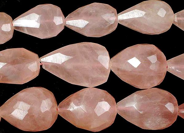 Large Rose Quartz Straight Drilled Faceted Drops