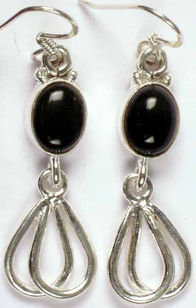 Lasso Earrings of Black Onyx