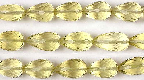 Lemon Topaz Faceted Straight Drilled Drops