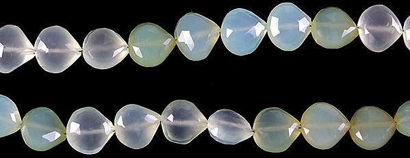 Light Blue Chalcedony Faceted Straight Drilled Paan