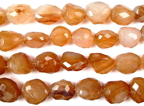Light Whiskey Chalcedony Faceted Tumbles