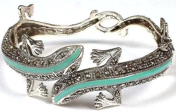 Lizard Bracelet with Inlay Turquoise