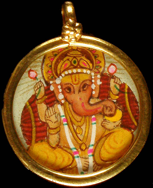Lord Ganesha Circular Pendant