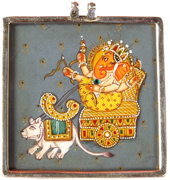 Lord Ganesha on His Mouse Chariot