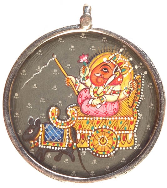 Lord Ganesha on His Mouse Chariot