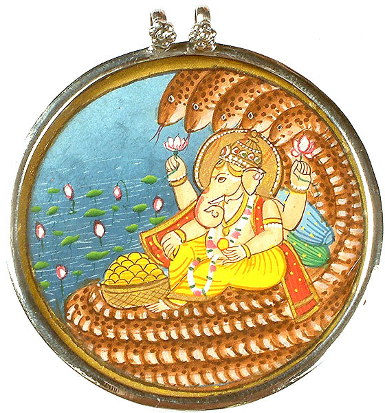 Lord Ganesha on Serpent Ananta