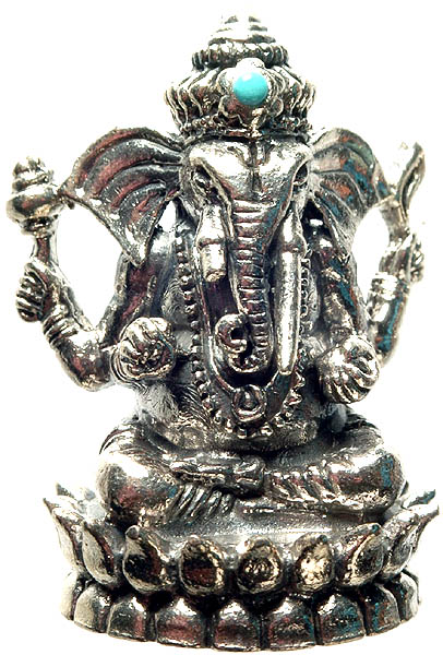 Lord Ganesha Pendant with Turquoise on Crest