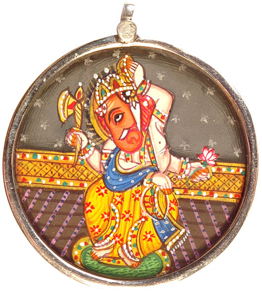 Lord Ganesha Playing Veena (Pendant)