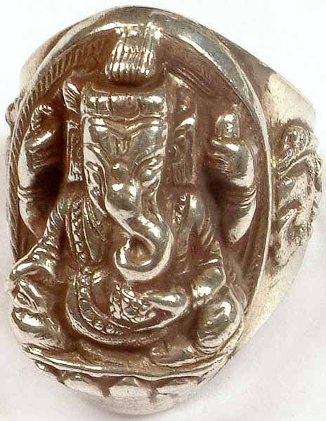 Lord Ganesha (Sterling Ring)