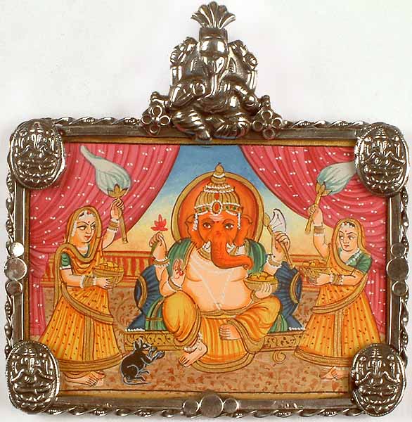 Lord Ganesha with Siddhi & Buddhi