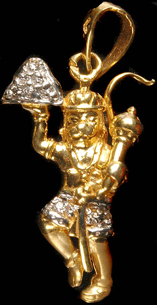 Lord Hanuman Carrying the Mountain of Herbs (Sanjeevani)