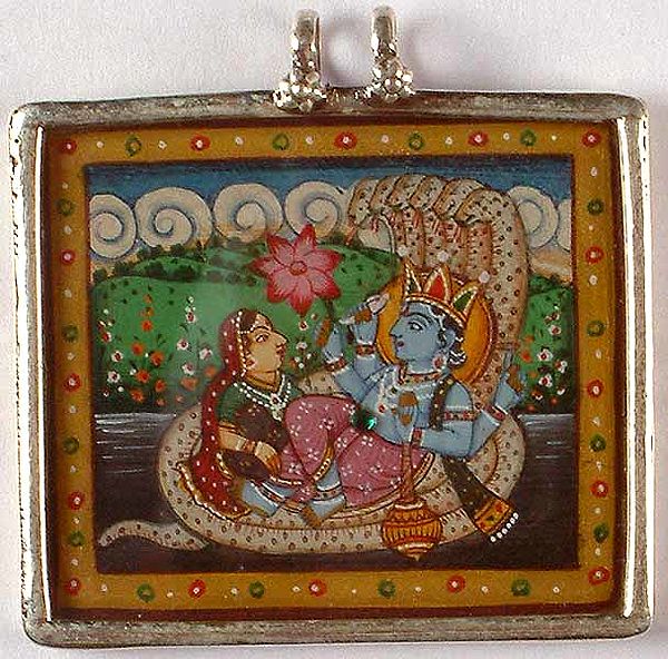 Lord Vishnu & Goddess Lakshmi On  The Serpent Ananta