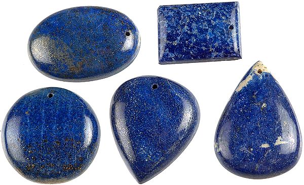 Lot Five Lapis Lazuli Drilled Cabochons
