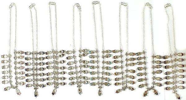 Lot of Eight Gemstone Necklaces