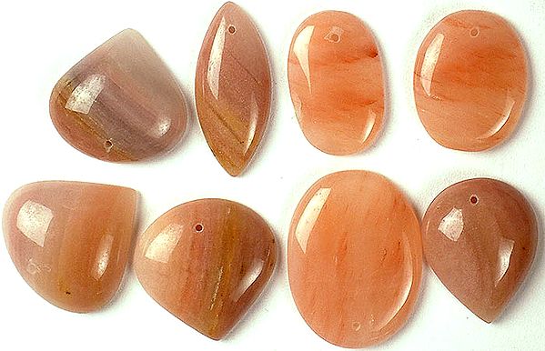 Lot of Eight Pink Opal Cabochons
