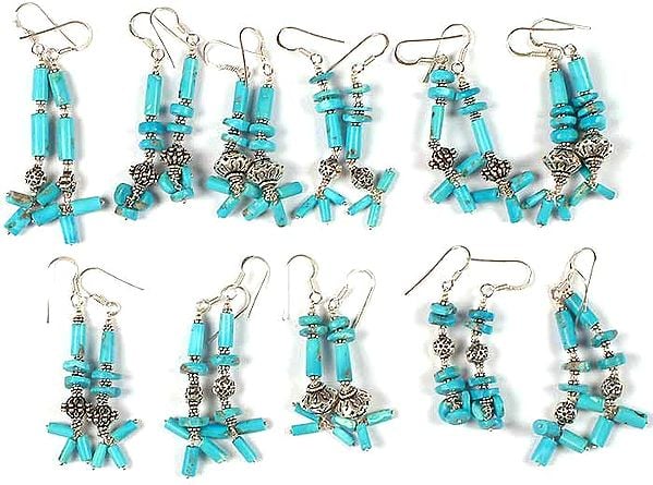 Lot Of Eleven Turquoise Earrings