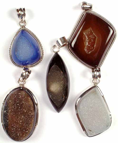 Lot of Five Chipped Pendants