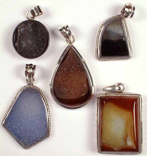Lot of Five Chipped Pendants