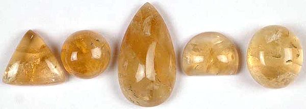 Lot of Five Citrine Undrilled Cabochons