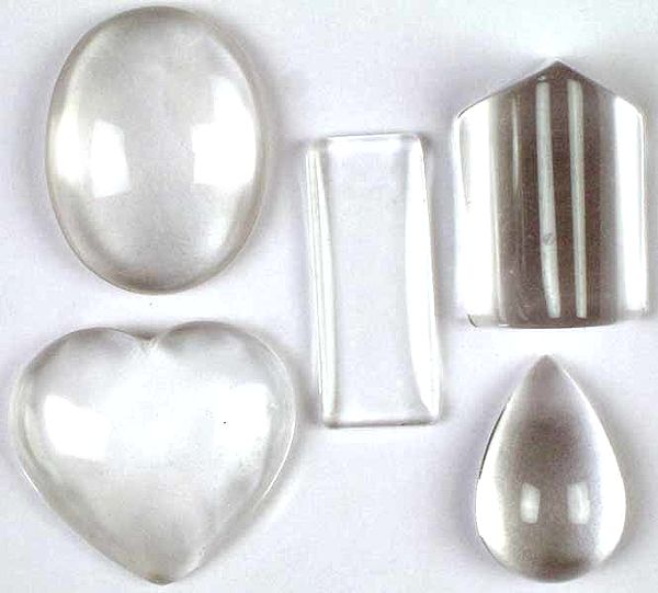Lot of Five Crystal Undrilled Cabochons