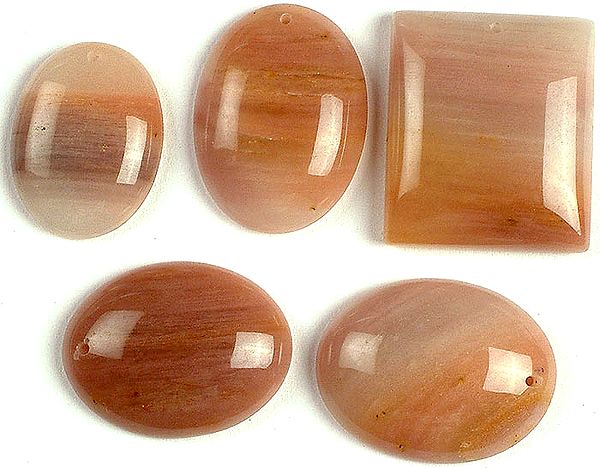 Lot of Five Drilled Cabochons