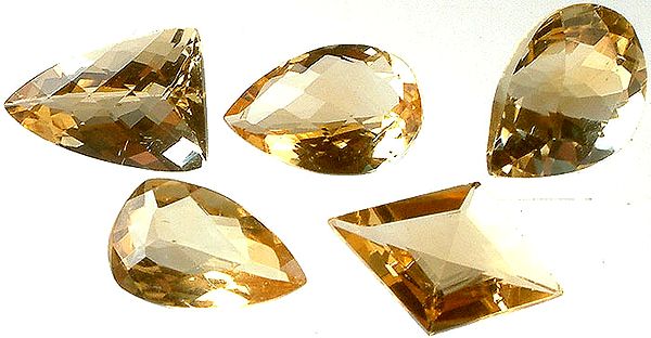 Lot of Five Faceted Citrines