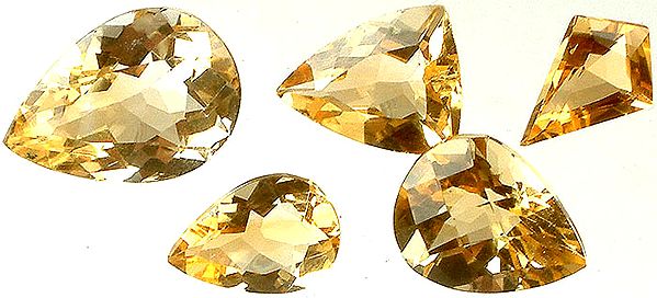 Lot of Five Faceted Citrines