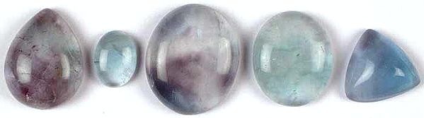 Lot of Five Fluorite Undrilled Cabochons
