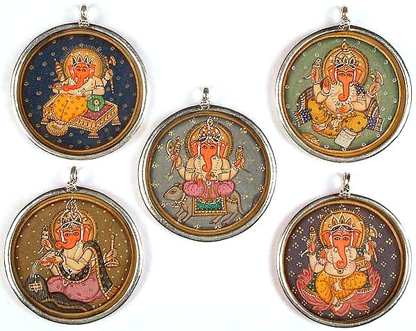 Lot of Five Ganesha Pendants