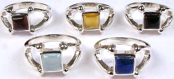 Lot of Five Gemstone Rings