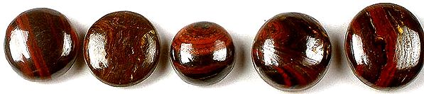 Lot of Five Iron Tiger Eye Cabochons