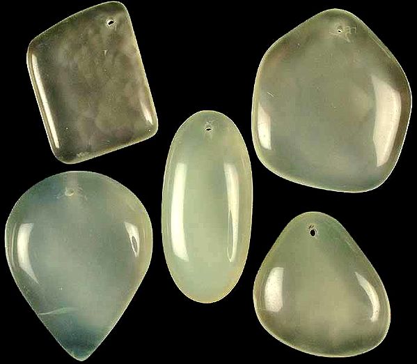 Lot of Five Lemon Chalcedony Top-Drilled Cabochons