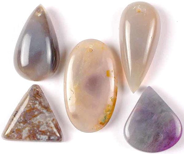 Lot of Five Opal Cabochons (Both Side & Top Drilled)
