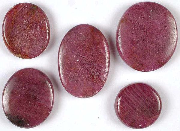 Lot of Five Ruby Undrilled Cabochons
