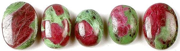 Lot of Five Ruby Zoisite Cabochons