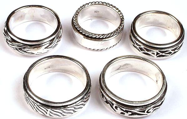 Lot of Five Sterling Rings