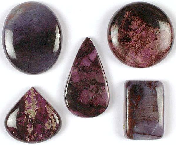 Lot of Five Sugilite Undrilled Cabochons