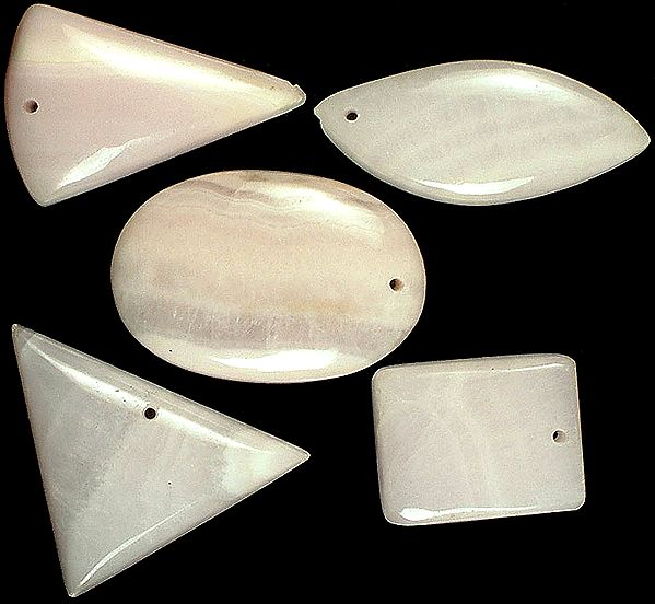 Lot of Five Top and Side-Drilled Cabochons