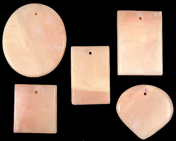 Lot of Five Top-Drilled Pink Opal Cabochons