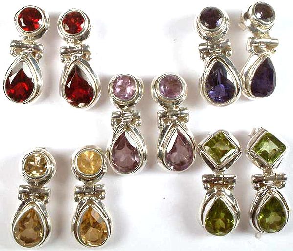 Lot of Five Twin Faceted Gemstone Tops