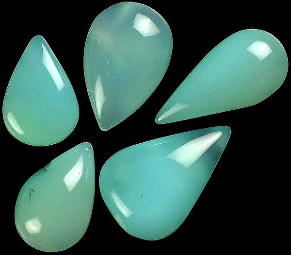 Lot of Five Undrilled Tear Drop Cabochons