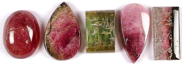 Lot of Five Undrilled Tourmaline Cabochons
