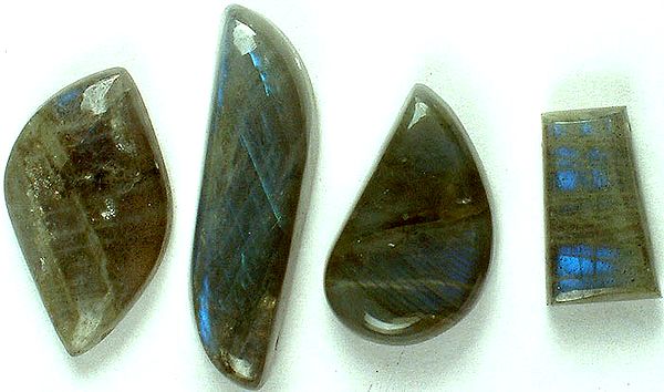 Lot of Four Drilled Labradorite Cabochons