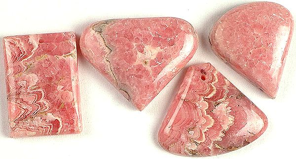Lot of Four Drilled Rhodochrosite Cabochons