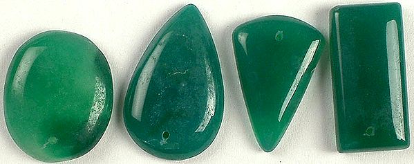 Lot of Four Green Onyx Cabochons