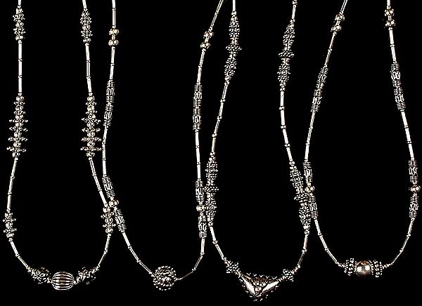 Lot of Four Sterling Necklaces