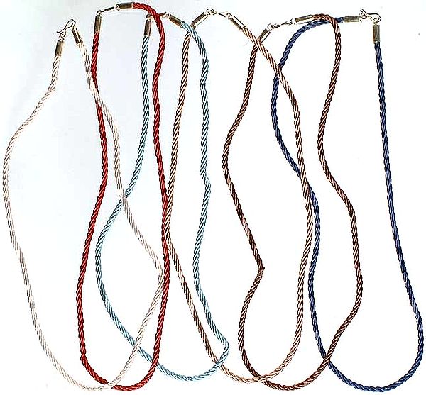 Lot of Six Knotted Cords with Sterling Closure to Hang Your Pendants On