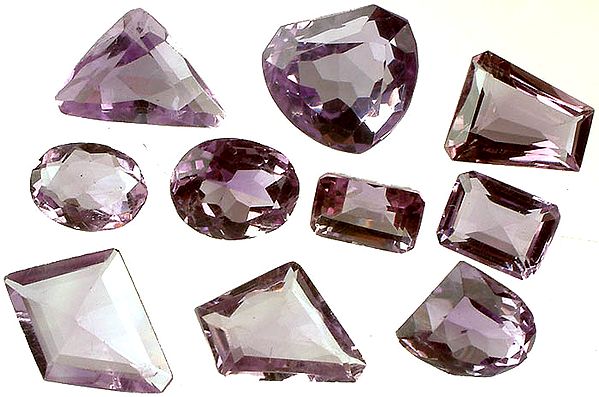 Lot of Ten Faceted Amethysts