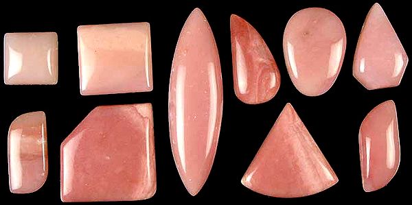 Lot of Ten Pink Opal Undrilled Cabochons
